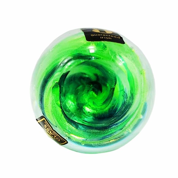 VTG Irish KERRY Glass Paperweight Green Swirls - Picture 5 of 7